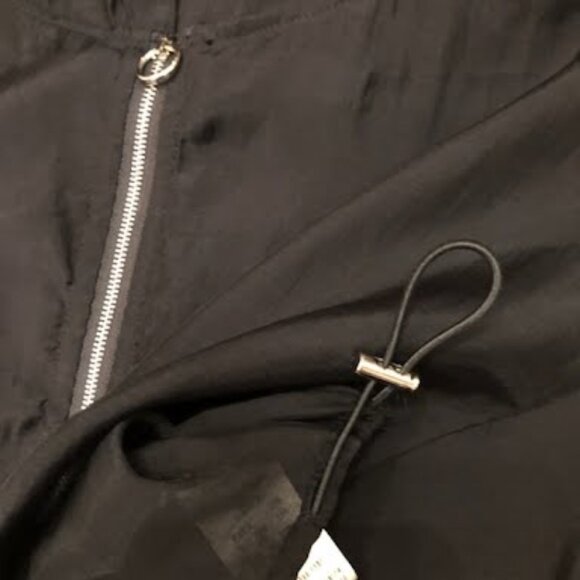 SOLD Black Illusion Silky Hoodie Jacket Size S - Picture 4 of 6